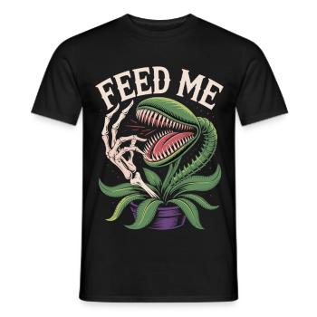 Nourris-moi T-shirt Plante carnivore - T-shirt homme - noir - Devant - AI Model Male 178 light (178cm)
