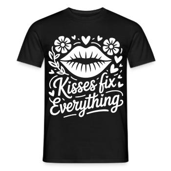 Kisses save everything - Men's T-Shirt - black - Front - AI Model Male 178 light (178cm)