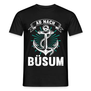 Nordsee Urlaub AB NACH BÜSUM Lustiges - Männer T-Shirt - Schwarz - Vorne - AI Model Male 178 light (178cm)