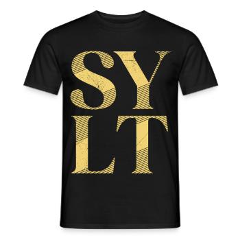 Nordsee Urlaub SYLT Insel Wattenmeer Lustiges - Männer T-Shirt - Schwarz - Vorne - AI Model Male 178 light (178cm)
