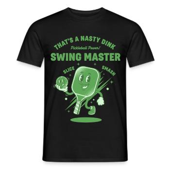 Maître de l’élancule du pickleball qui est un joueur de Dink Méchant - T-shirt homme - noir - Devant - AI Model Male 178 light (178cm)
