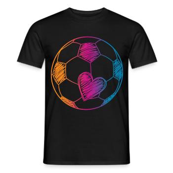 Fußball Ball Aquarell - Männer T-Shirt - Schwarz - Vorne - AI Model Male 178 light (178cm)