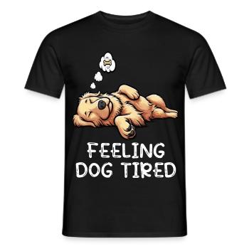 Feeling Dog Tired Golden Retriever Goldie Goldies - Männer T-Shirt - Schwarz - Vorne - AI Model Male 178 light (178cm)