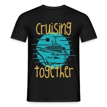 Cruising Together Boat Graphic - Men's T-Shirt - black - Front - AI Model Male 178 light (178cm)