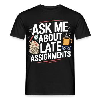 Professeur de lycée Demandez-moi des sujets de la matière - T-shirt homme - noir - Devant - AI Model Male 178 light (178cm)