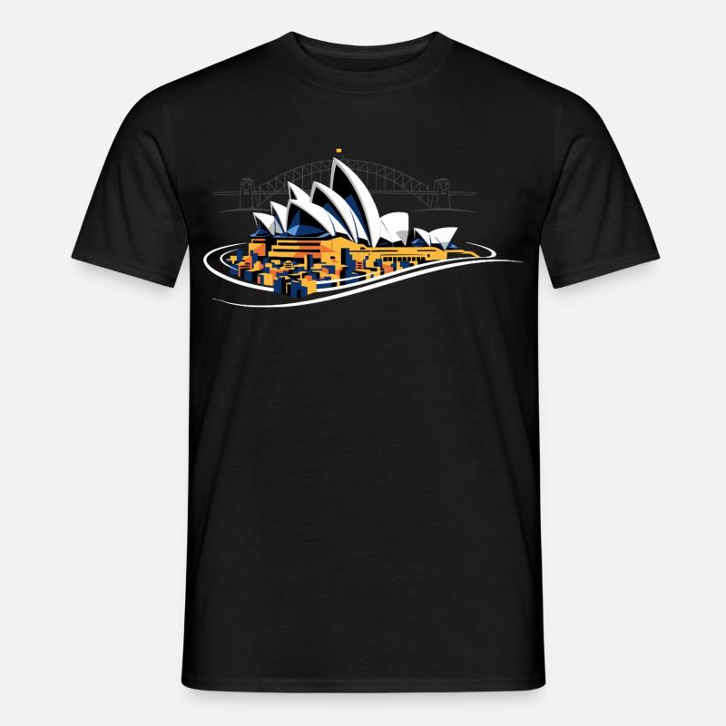 Sydney Opera Harbour Bridge - Männer T-Shirt - Schwarz