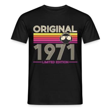 Original 1971 Retro Limited Edition - Men's T-Shirt - black - Front - AI Model Male 178 light (178cm)