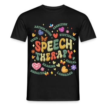 Sprachtherapie Groovy SLP Therapeut Retro Vintage - Männer T-Shirt - Schwarz - Vorne - AI Model Male 178 light (178cm)