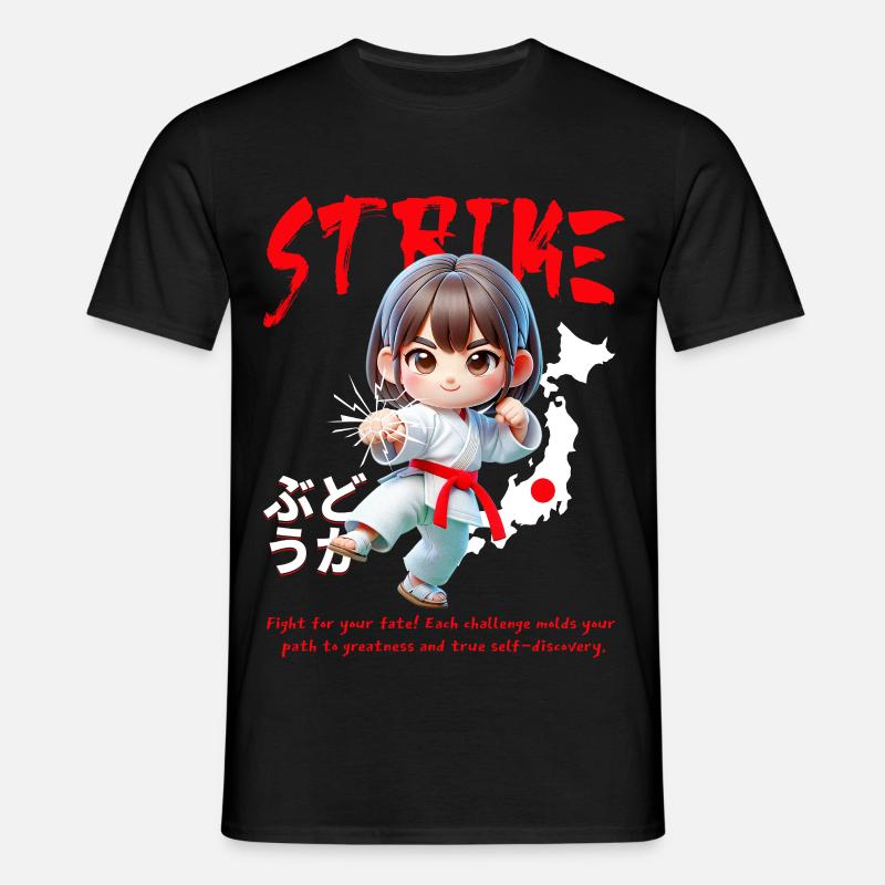 Chibi Karateheld Strike - Männer T-Shirt - Schwarz