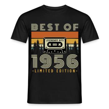 1956 Vintage Rétro Cadeau D'anniversaire - T-shirt homme - noir - Devant - AI Model Male 178 light (178cm)