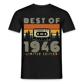 1946 Vintage Rétro Cadeau D'anniversaire - T-shirt homme - noir - Devant - AI Model Male 178 light (178cm)