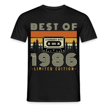 1986 Vintage Retro Geburtstagsgeschenk - Männer T-Shirt - Schwarz - Vorne - AI Model Male 178 light (178cm)