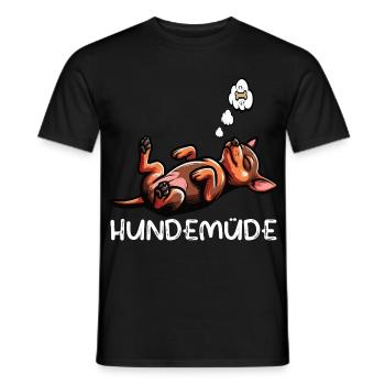 Hundemüde Zwergpinscher Pinscher Pinscherbesitzer - Männer T-Shirt - Schwarz - Vorne - AI Model Male 178 light (178cm)