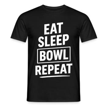 Eat Sleep Bowl Repeat Bowling Sport Fan - Men's T-Shirt - black - Front - AI Model Male 178 light (178cm)