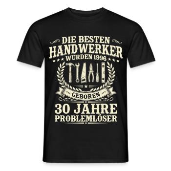 Bester Handwerker Jahrgang 1996 – 30. Geburtstag - Männer T-Shirt - Schwarz - Vorne - AI Model Male 178 light (178cm)