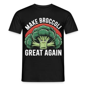 T-shirt végétalien Vexagén Brocoli - T-shirt homme - noir - Devant - AI Model Male 178 light (178cm)