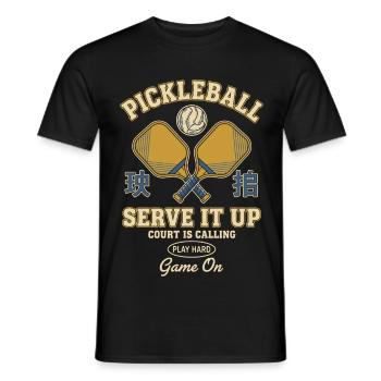 Pickleball Serve It Match Drôle de joueur lancé - T-shirt homme - noir - Devant - AI Model Male 178 light (178cm)
