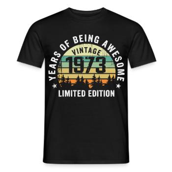 Legendary since 1973, Vintage Edition 1973 Retro - Men's T-Shirt - black - Front - AI Model Male 178 light (178cm)