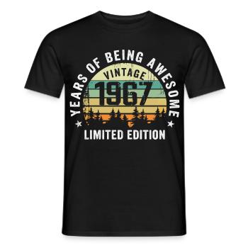 Légendaire depuis 1967, Édition Vintage 1967 Retro - T-shirt homme - noir - Devant - AI Model Male 178 light (178cm)