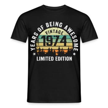 Legendary since 1974, Vintage Edition 1974 Retro - Men's T-Shirt - black - Front - AI Model Male 178 light (178cm)