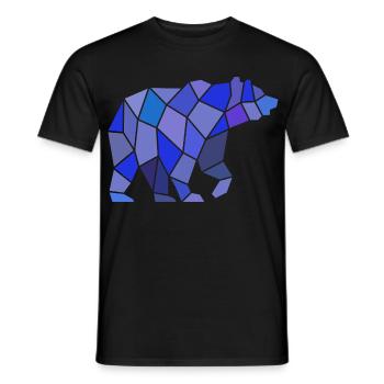 Geometric Bear in Mosaic - Men's T-Shirt - black - Front - AI Model Male 178 light (178cm)