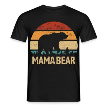 Mama Bear - Muttertag - Vintage Geschenk - Männer T-Shirt - Schwarz - Vorne - AI Model Male 178 light (178cm)