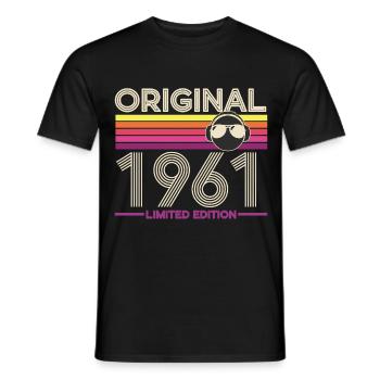 Original 1961 Édition Limitée Retro - T-shirt homme - noir - Devant - AI Model Male 178 light (178cm)
