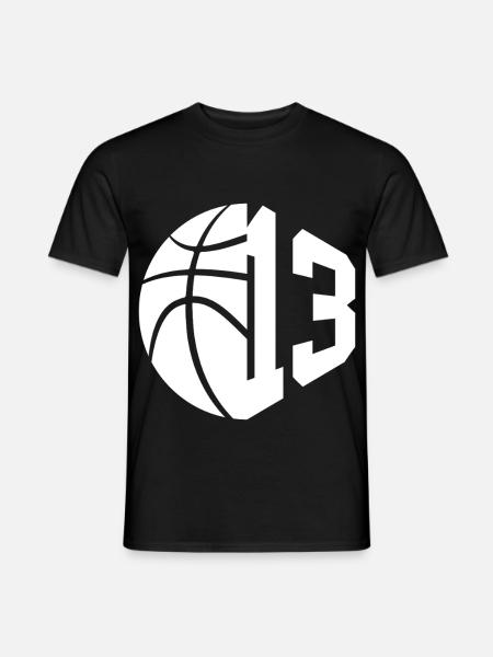 NR. 13 NUMMER 13 BASKETBALL 13. GEBURTSTAG - Männer T-Shirt - Schwarz