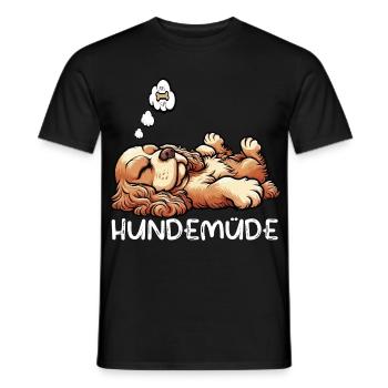 Hundemüde Cocker Spaniel Cockerhund Cockerbesitzer - Männer T-Shirt - Schwarz - Vorne - AI Model Male 178 light (178cm)