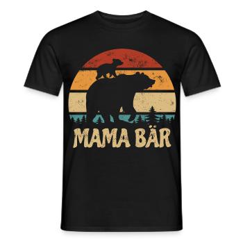 Mama Bär - Muttertag - Vintage Geschenk - Männer T-Shirt - Schwarz - Vorne - AI Model Male 178 light (178cm)