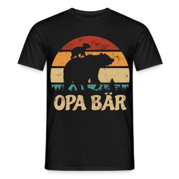 Grandpa Bear - Mother's Day - Vintage Gift - Men's T-Shirt - black - Front - AI Model Male 178 light (178cm)