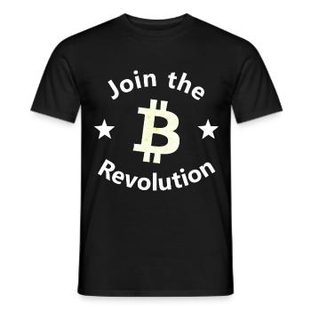Bitcoin Revolt Circle - Men's T-Shirt - black - Front - AI Model Male 178 light (178cm)