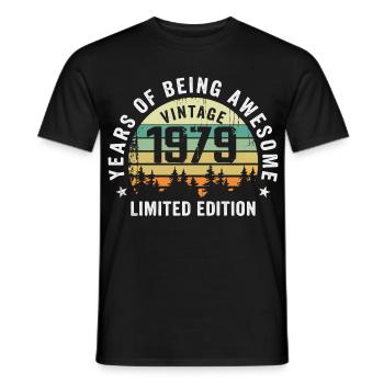 Légendaire depuis 1979, Édition Vintage 1979 Retro - T-shirt homme - noir - Devant - AI Model Male 178 light (178cm)