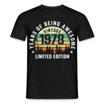 Legendary since 1978, Vintage Edition 1978 Retro - Men's T-Shirt - black - Front - AI Model Male 178 light (178cm)