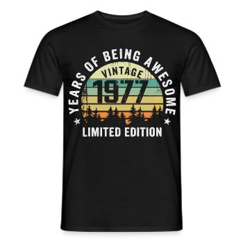 Legendary since 1977, Vintage Edition 1977 Retro - Men's T-Shirt - black - Front - AI Model Male 178 light (178cm)