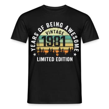 Legendary since 1981, Vintage Edition 1981 Retro - Men's T-Shirt - black - Front - AI Model Male 178 light (178cm)