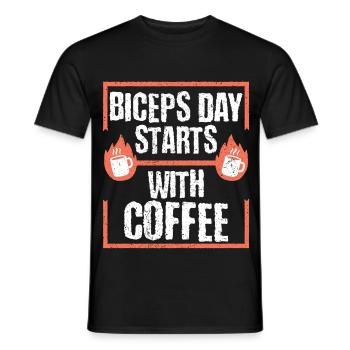 Biceps Bicep Training Bodybuilder Gym - Men's T-Shirt - black - Front - AI Model Male 178 light (178cm)