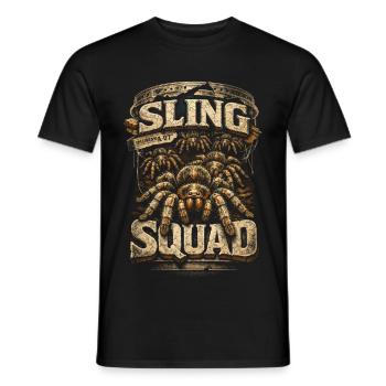 Tarantula Sling Squad - Men's T-Shirt - black - Front - AI Model Male 178 light (178cm)