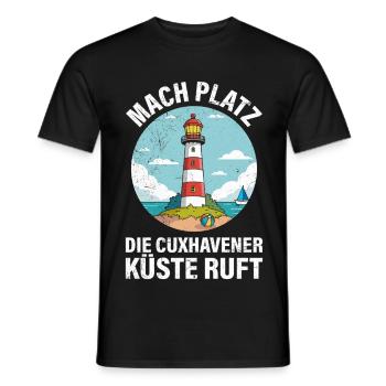 Nordsee Urlaub MACH PLATZ CUXHAVENER KÜSTE RUFT - Männer T-Shirt - Schwarz - Vorne - AI Model Male 178 light (178cm)
