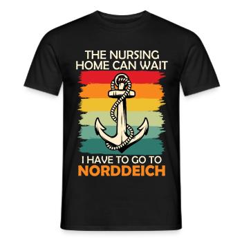 Grandpa RETIREMENT HOME CAN WAIT, I'M GOING TO NORDDEICH - Men's T-Shirt - black - Front - AI Model Male 178 light (178cm)