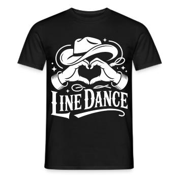 Line Dance Herzhände Cowboy - Männer T-Shirt - Schwarz - Vorne - AI Model Male 178 light (178cm)