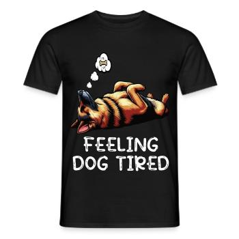 Feeling Dog Tired German Shepherd - Men's T-Shirt - black - Front - AI Model Male 178 light (178cm)