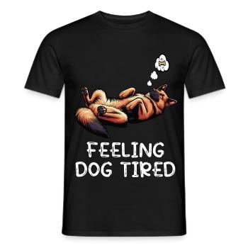 Feeling Dog Tired German Shepherd - Men's T-Shirt - black - Front - AI Model Male 178 light (178cm)