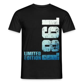 45ème Anniversaire Homme Femme 45 ans 1981 Cadeau - T-shirt homme - noir - Devant - AI Model Male 178 light (178cm)