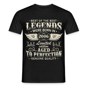 Legends 2006 Vintage 20th Birthday Gift - Men's T-Shirt - black - Front - AI Model Male 178 light (178cm)