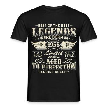 Cadeau d’anniversaire Legends 1956 Vintage 70 - T-shirt homme - noir - Devant - AI Model Male 178 light (178cm)