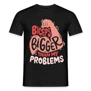 Biceps Bicep Training Bodybuilder Gym - Men's T-Shirt - black - Front - AI Model Male 178 light (178cm)