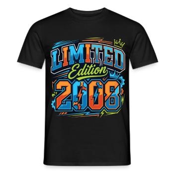 Édition limitée anniversaire 2008 - T-shirt homme - noir - Devant - AI Model Male 178 light (178cm)