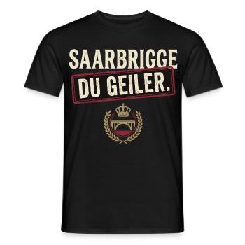 Saarbrigge Du Geiler Stadt Spruch Saarländer - Männer T-Shirt - Schwarz - Vorne - AI Model Male 178 light (178cm)