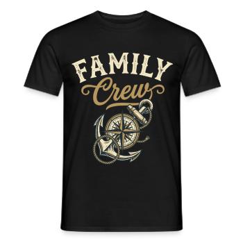 Famille Équipage Ancre Famille Compas - T-shirt homme - noir - Devant - AI Model Male 178 light (178cm)